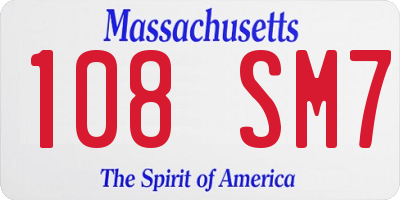 MA license plate 108SM7