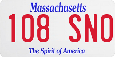 MA license plate 108SN0