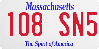 MA license plate 108SN5