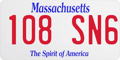 MA license plate 108SN6