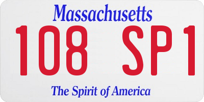 MA license plate 108SP1