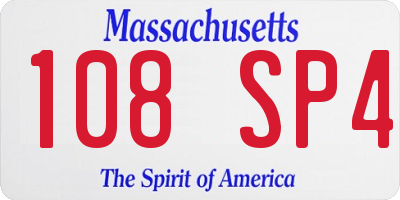 MA license plate 108SP4