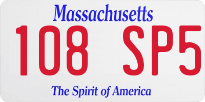 MA license plate 108SP5