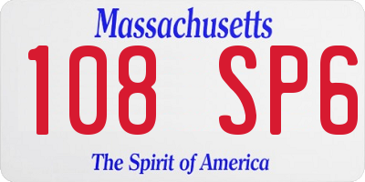 MA license plate 108SP6
