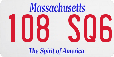 MA license plate 108SQ6