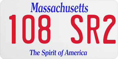 MA license plate 108SR2