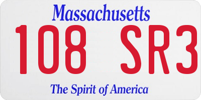 MA license plate 108SR3