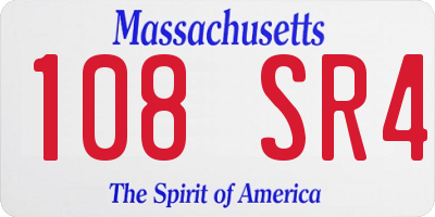 MA license plate 108SR4