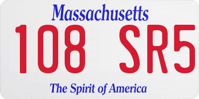 MA license plate 108SR5