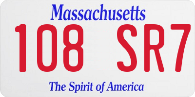 MA license plate 108SR7