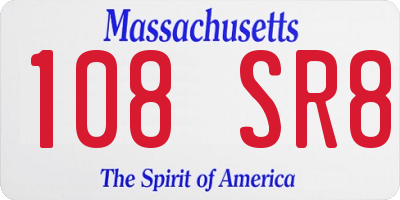 MA license plate 108SR8