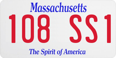 MA license plate 108SS1