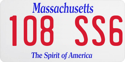 MA license plate 108SS6