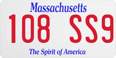 MA license plate 108SS9