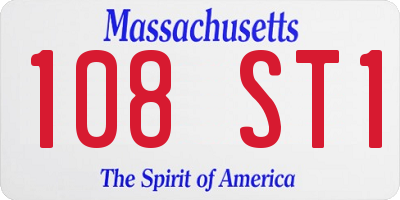 MA license plate 108ST1