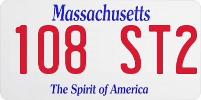 MA license plate 108ST2