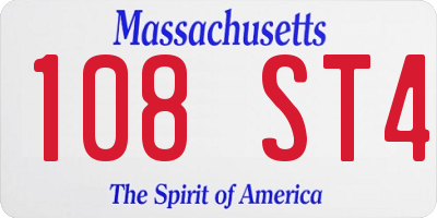 MA license plate 108ST4