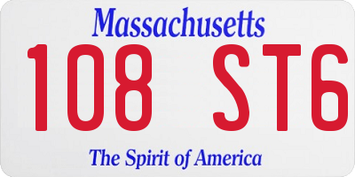 MA license plate 108ST6