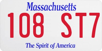 MA license plate 108ST7