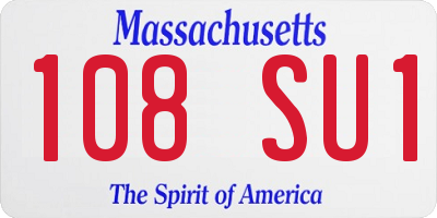 MA license plate 108SU1