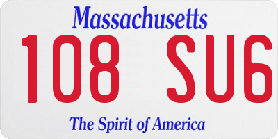 MA license plate 108SU6
