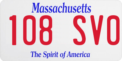 MA license plate 108SV0
