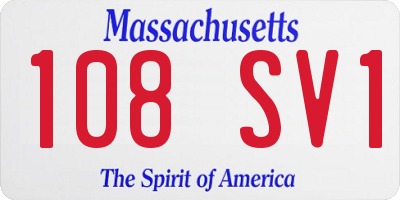 MA license plate 108SV1