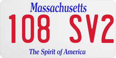 MA license plate 108SV2
