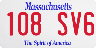 MA license plate 108SV6