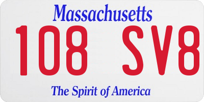 MA license plate 108SV8