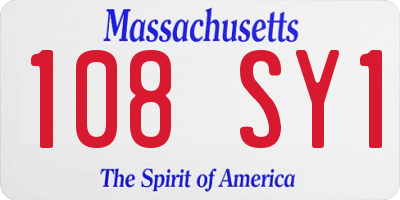 MA license plate 108SY1