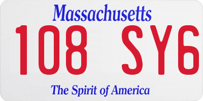 MA license plate 108SY6