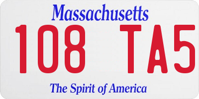 MA license plate 108TA5