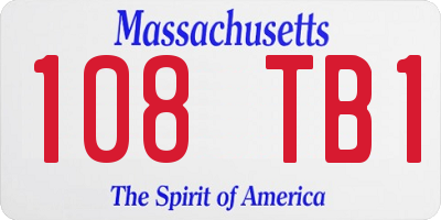 MA license plate 108TB1