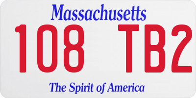 MA license plate 108TB2