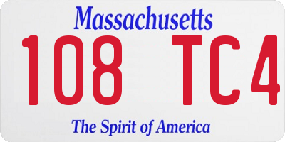 MA license plate 108TC4