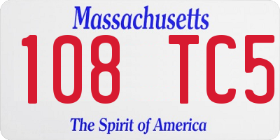 MA license plate 108TC5