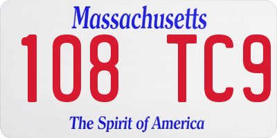 MA license plate 108TC9