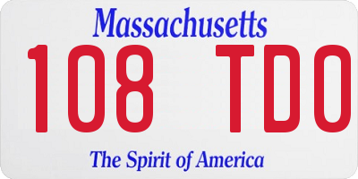 MA license plate 108TD0