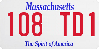 MA license plate 108TD1