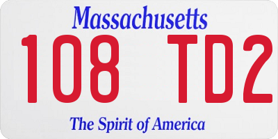 MA license plate 108TD2