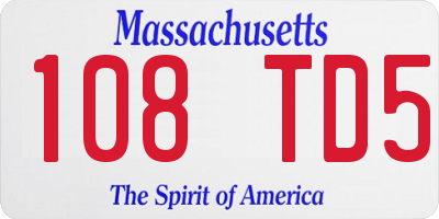 MA license plate 108TD5