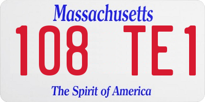 MA license plate 108TE1
