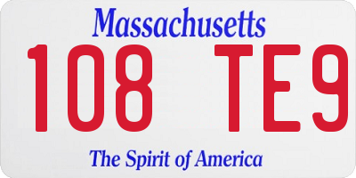 MA license plate 108TE9