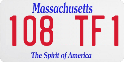 MA license plate 108TF1