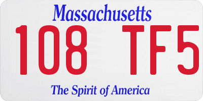 MA license plate 108TF5
