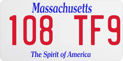 MA license plate 108TF9