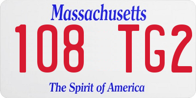 MA license plate 108TG2