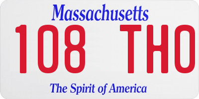 MA license plate 108TH0