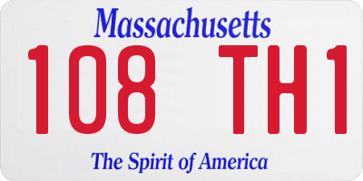 MA license plate 108TH1